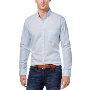 Club Room Men's Classic Fit Blue Geometric Print Shirt Size Small Retail $49.50